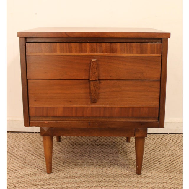 Danish Mid-Century Modern 2-Drawer Walnut Nightstand/End ...