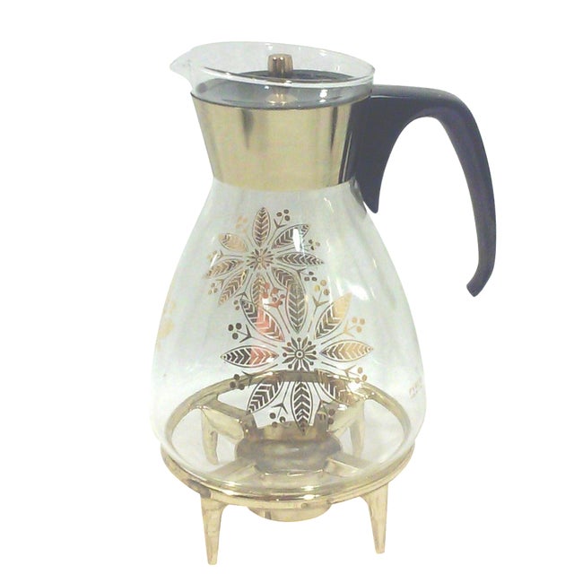 MidCentury Coffee Pot & Warming Stand Chairish