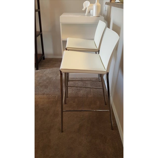 White Copenhagen Bar Stools Pair Chairish