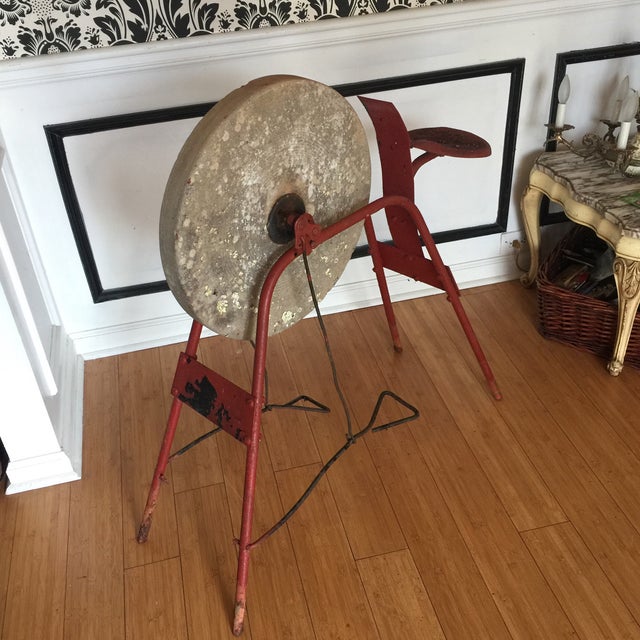 Red Blacksmith Pedal Grinding Wheel Chairish