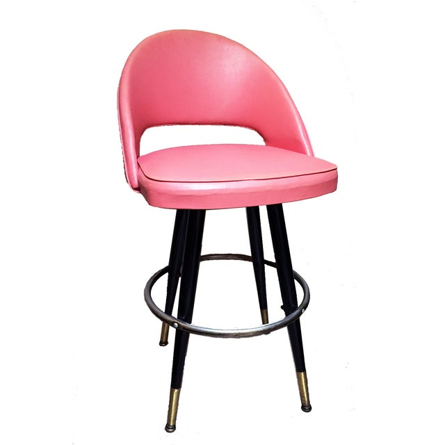 Pink Retro Swivel Counter Stools a Pair Chairish