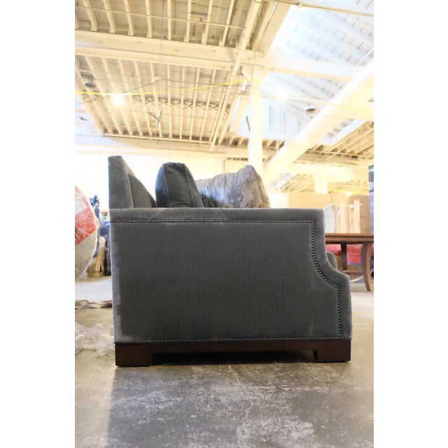 Custom BlueGray Velvet Sofa Chairish