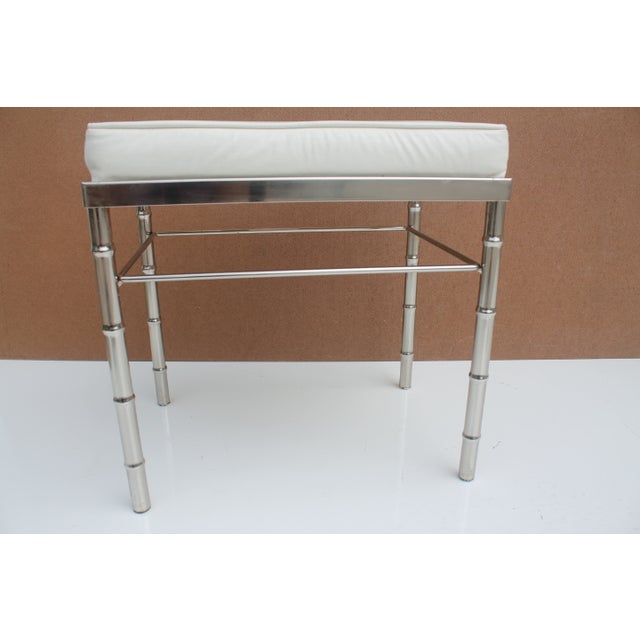 Hollywood Regency Faux Bamboo Chrome Vanity Stool Chairish