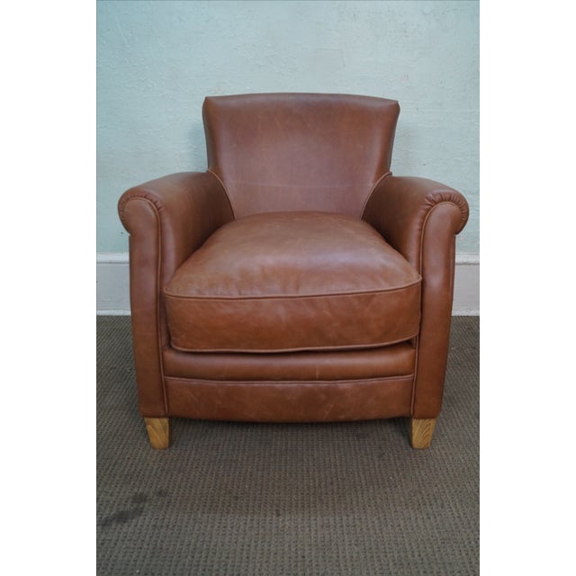 Pottery Barn Brown Leather Club Chair Chairish