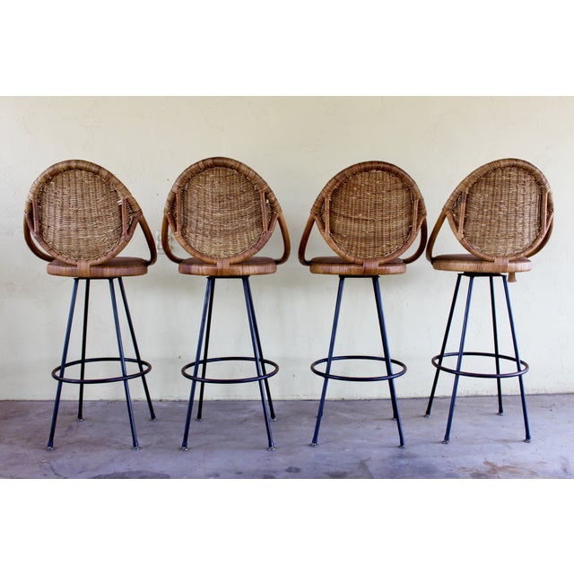 Midcentury Danny Ho Fong TropiCal Bar Stools S/4 Chairish