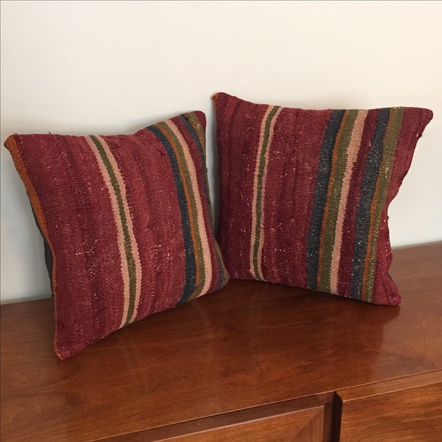 Vintage Kilim Throw Pillows - Pair Chairish