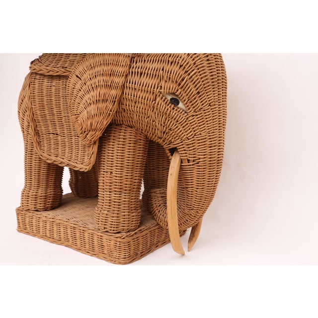 Vintage Rattan Wicker Elephant Side Table Chairish