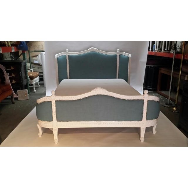 Vintage French Louis XV Upholstered Queen Bed Chairish