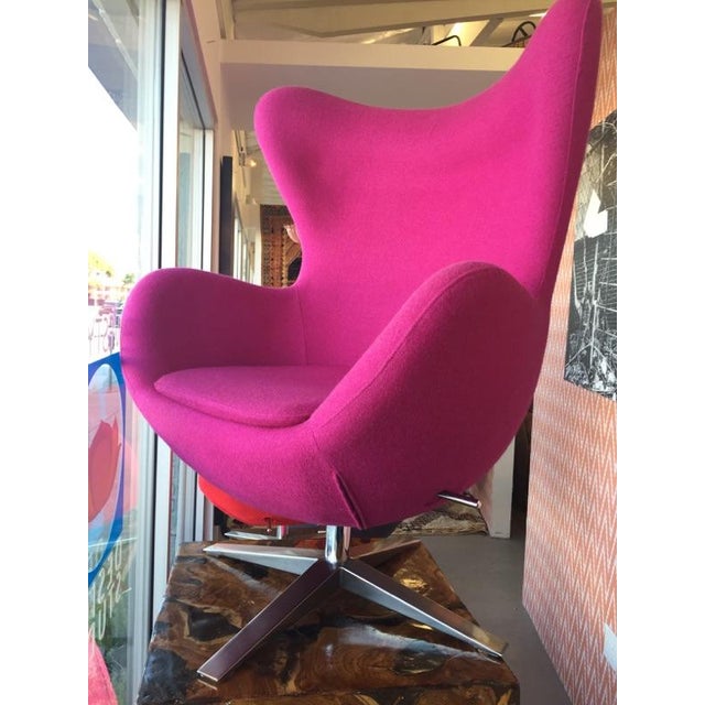 New Swivel Egg Chair Upholstered in Wool Chairish