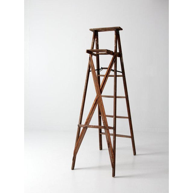 1950s Vintage Wood Painter s Ladder