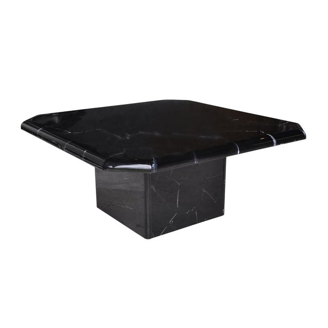 Black and White Faux Marble Coffee Table | Chairish