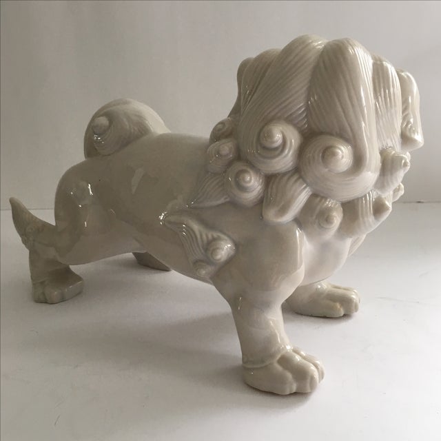 Vintage White Porcelain Foo Dog Statue Chairish