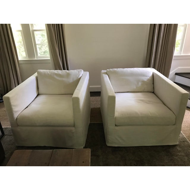 Restoration Hardware Shelter Arm Swivel Chairs Set of 4 Chairish
