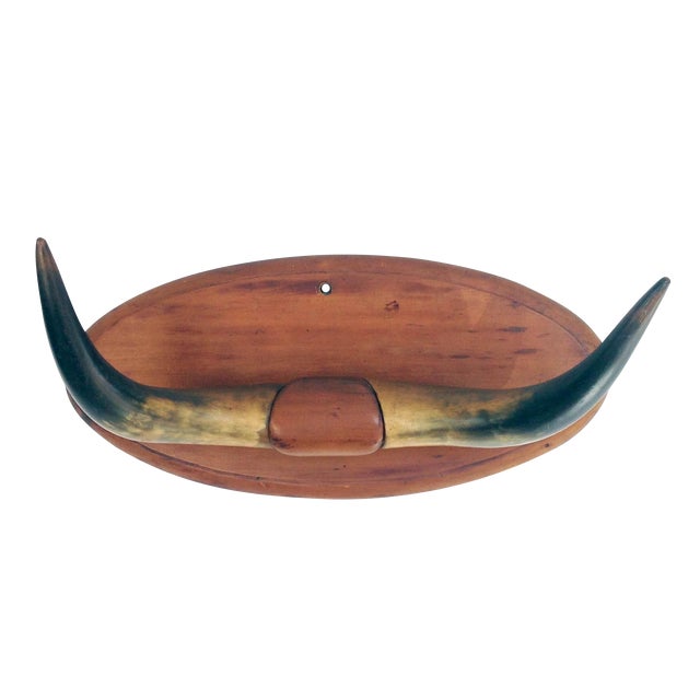 Vintage Wall Mounted Bull Horns | Chairish