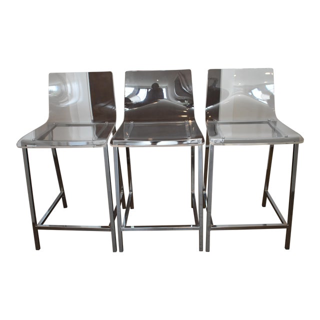 CB2 Acrylic Counter Stools - Set of 3 | Chairish (640 x 640 Pixel)