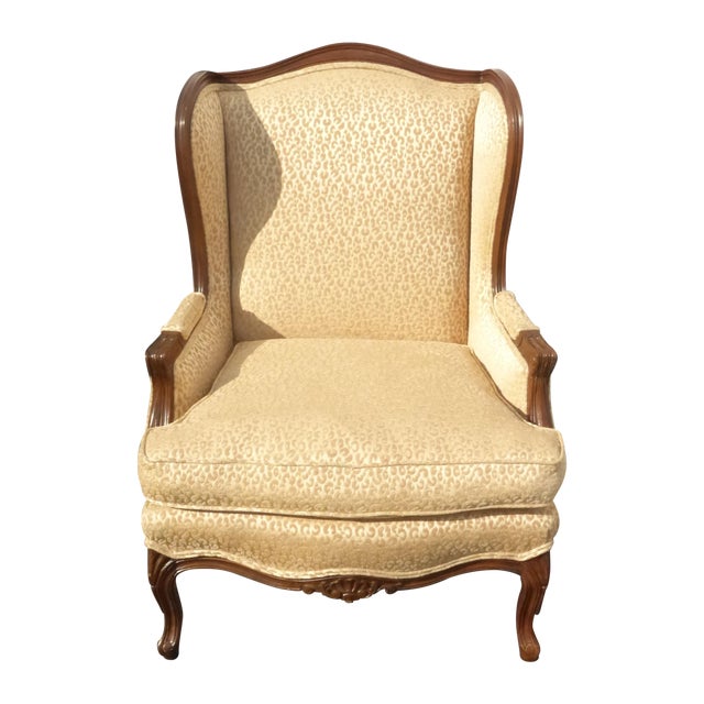 French Provincial Cheetah Wingback Chair Chairish