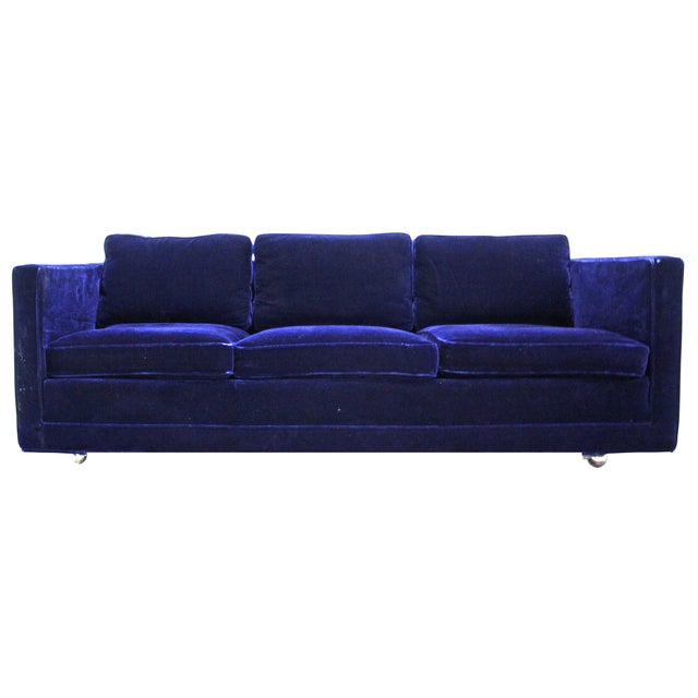 Ward Sofa in Navy Blue Mohair by Brickell Chairish