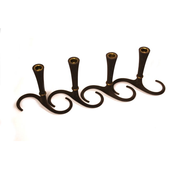 Danish Modern Iron Candle Holders, Jens Quistgaard Chairish