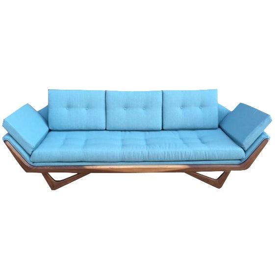 MidCentury Sculptural Sofa in Powder Blue Chairish