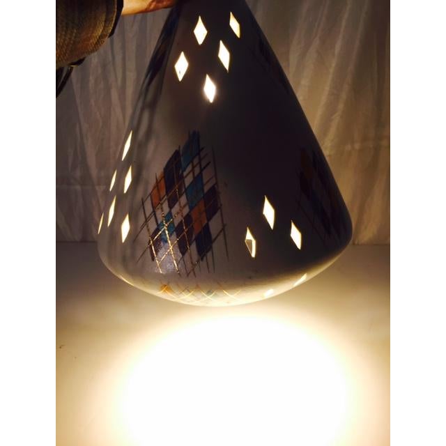 MidCentury Modern Ceramic & Wood Swag Light Chairish