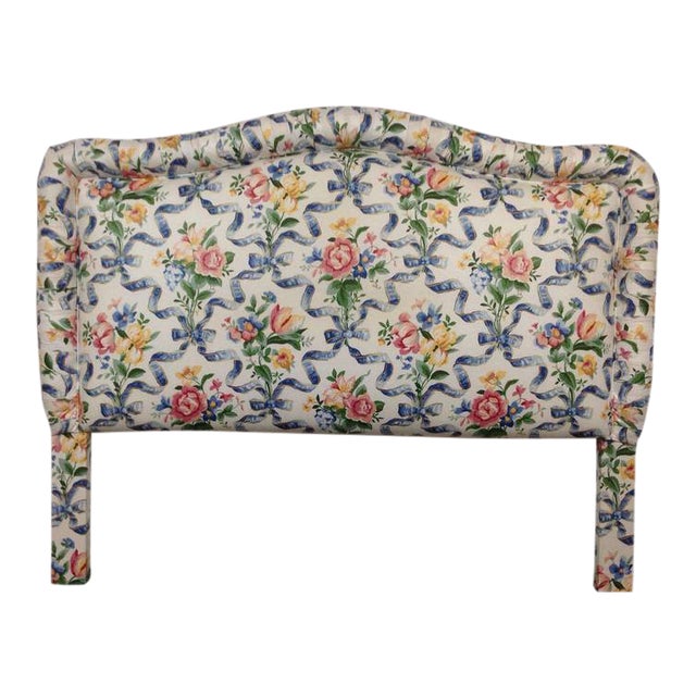 Vintage Floral Upholstered Full Size Headboard Chairish