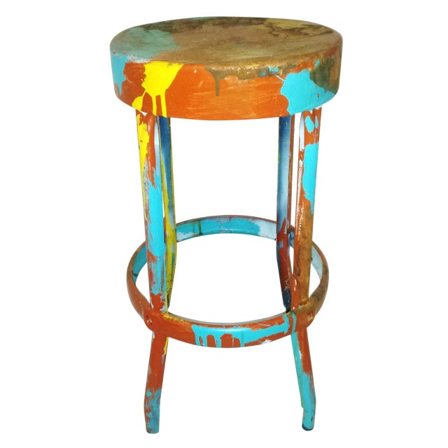 Vintage Industrial Metal Artist Stool Chairish