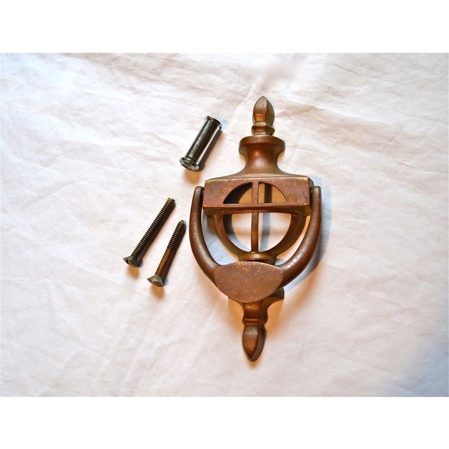 Classic Door Knocker With Peephole | Chairish Referred to as being cast in the georgian style, this impressively sized this brass door knocker made of 100% solid brass is definitely a knock out.