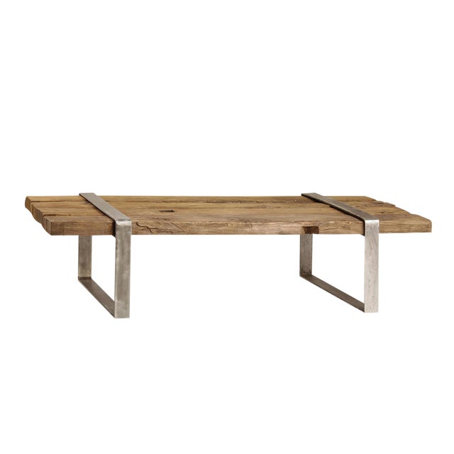Reclaimed Wood & Steel Coffee Table Chairish