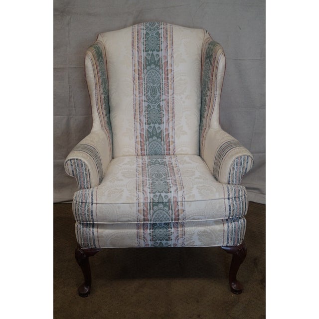 Highland House Hickory Queen Anne Wing Chair Chairish