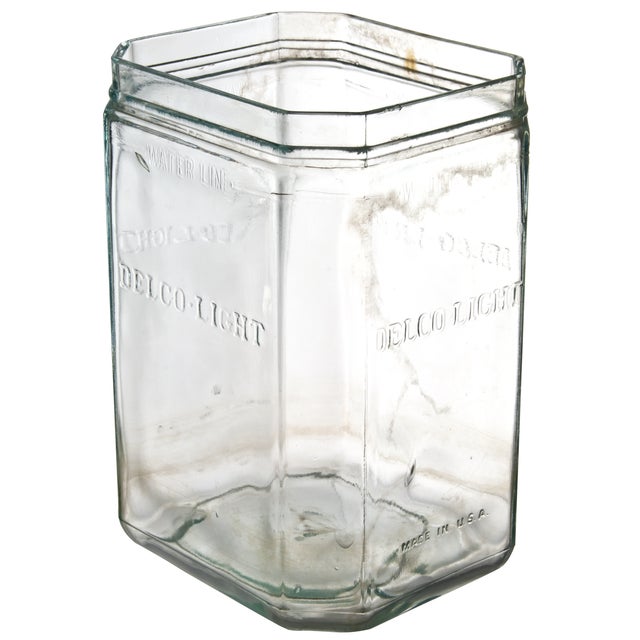 Vintage Delco Light Aqua Glass Battery Jar Chairish