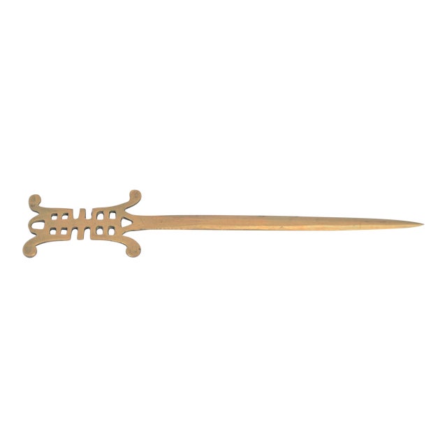 Vintage Asian Brass Letter Opener Chairish