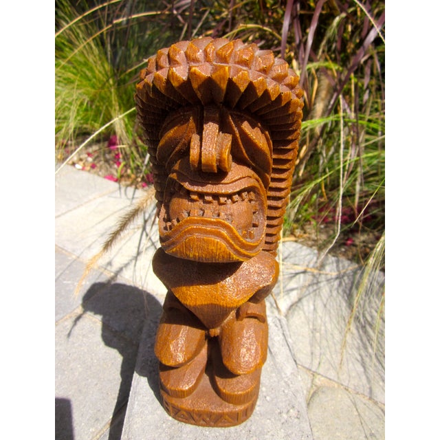 Huge Wood Wooden Tiki Statue Chairish