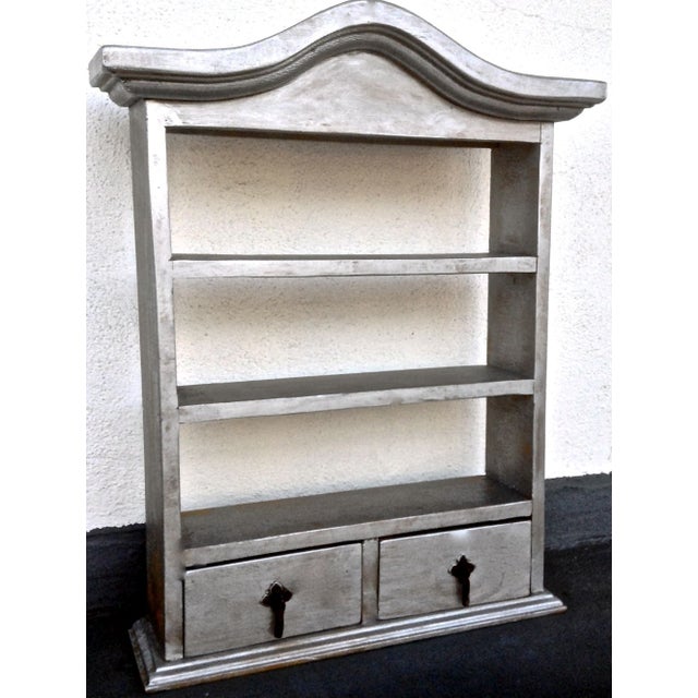 Rustic Silver Wash Curio Cabinet | Chairish