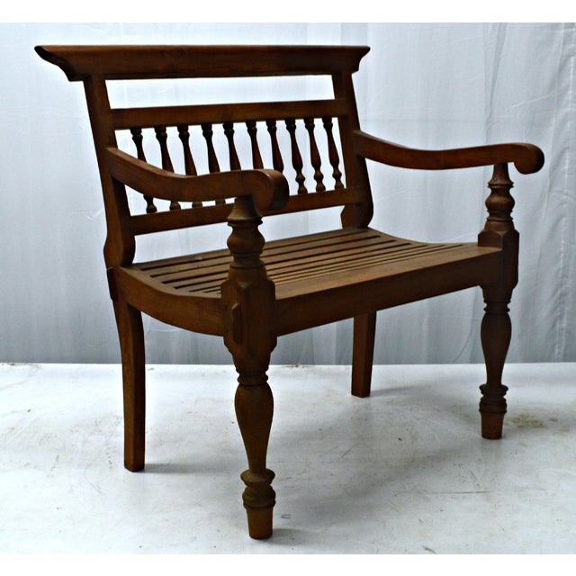 Antique Malaysian Wood Settee or Bench Chairish