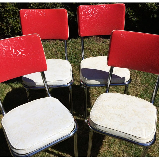 Vintage Vinyl Chrome Kitchen Chairs Set of 4 Chairish