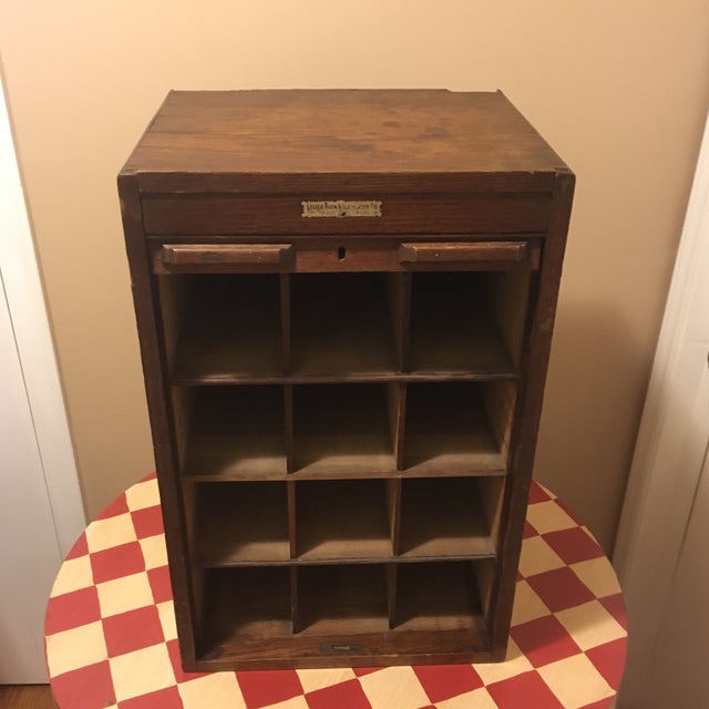 Antique Oak Roll Top Stationery Chairish