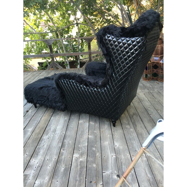 Wingback Faux Fur Chaise Lounge Chairish