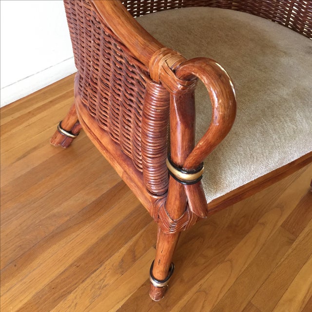 Vintage Asian Rattan Wicker Club Chair Chairish