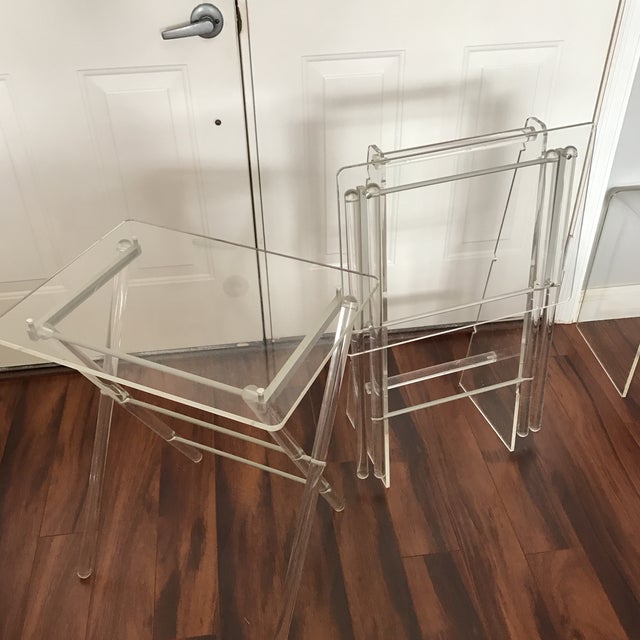 MidCentury Lucite TV Tray Tables & Stand Chairish