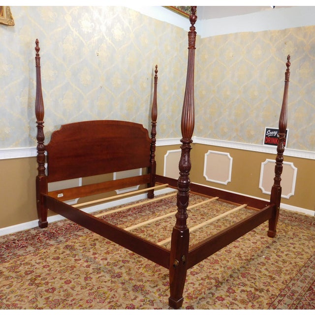 Ethan Allen "18th Century Classics Queen" Mahogany Queen Four Poster Bed Chairish