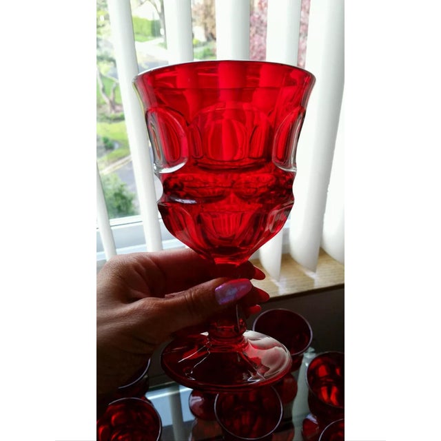 Mid Century Bright Red Water Goblets Set of 6 Chairish
