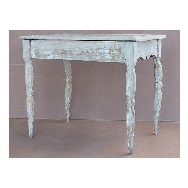 Whitewashed Console Table W/ Carved Legs Chairish