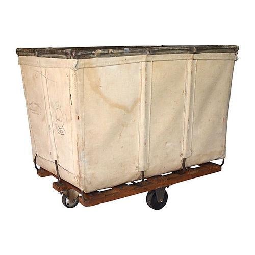 Vintage Industrial Canvas Mail Cart Chairish