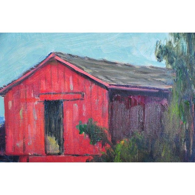 Darwin Duncan MidCentury Red Barn Oil Painting Chairish