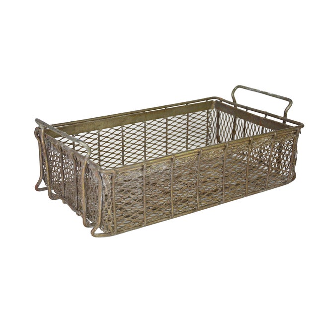 Industrial Metal Basket Chairish