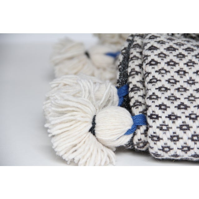 Gray Diamond Moroccan Pompom Blanket Chairish