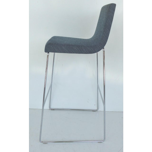 Contemporary Stainless Steel Upholstered Bar Stools Set of 5 Chairish