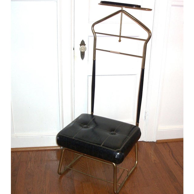 MCM Brass Butler Stand Valet Chair Chairish