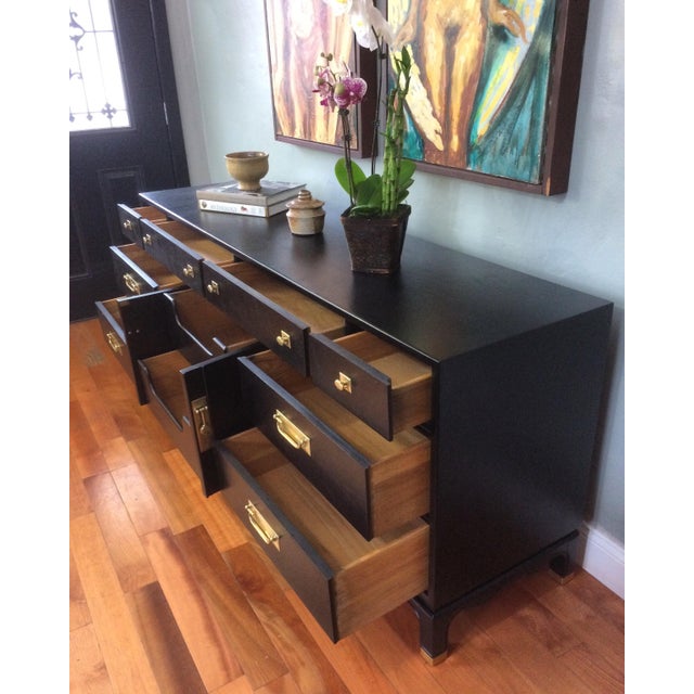 Vintage Long Black Dresser Sideboard Chairish