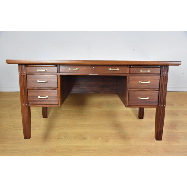 Antique Solid Mahogany Executive Desk Chairish